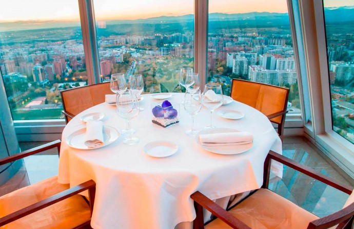 Utsikt över Madrid från restaurangen Espacio33